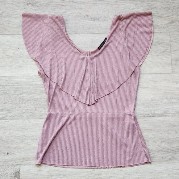 Adrianna Papell Shirt Womens Medium Short Sleeves Drape Flowy Top - Picture 1 of 11